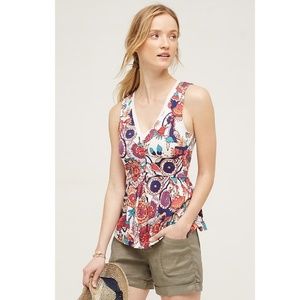 { Anthropologie } Amalia Peplum Tank Floral